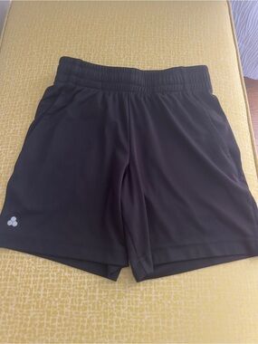 Kids Black Athletic Shorts with Elastic Waistband